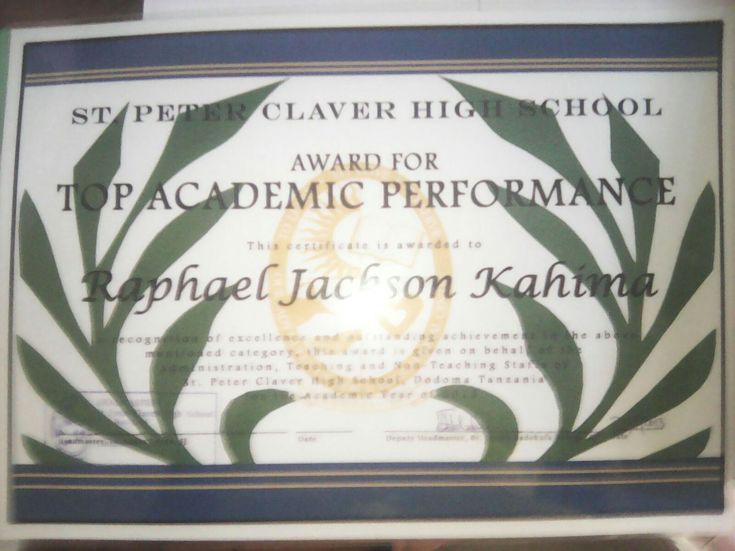 Raphael Jackson S Post On Goodwall Certificate Of Recognition Of