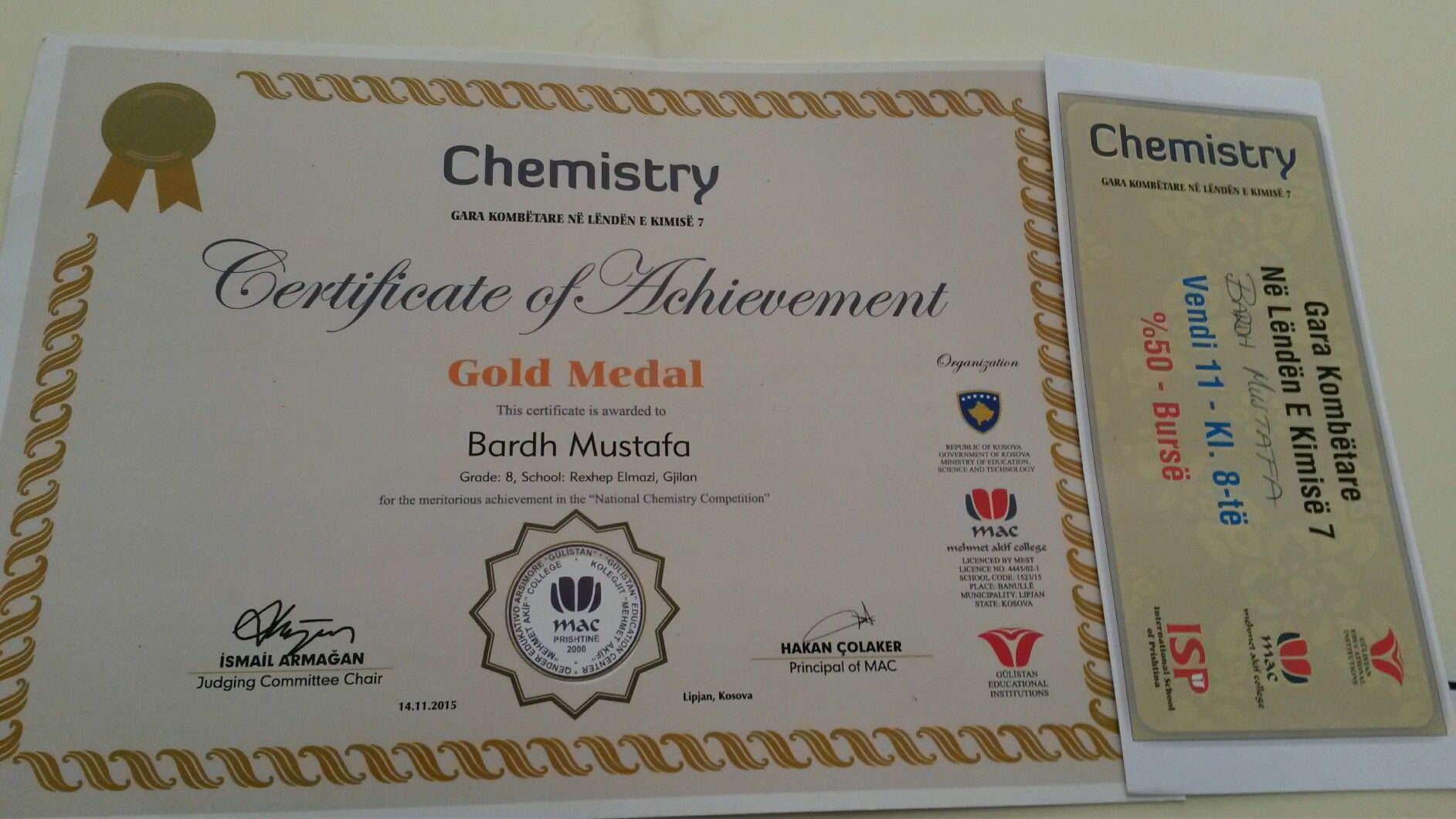 Bardh Mustafa S Post On Goodwall Chemistry Competition 11th