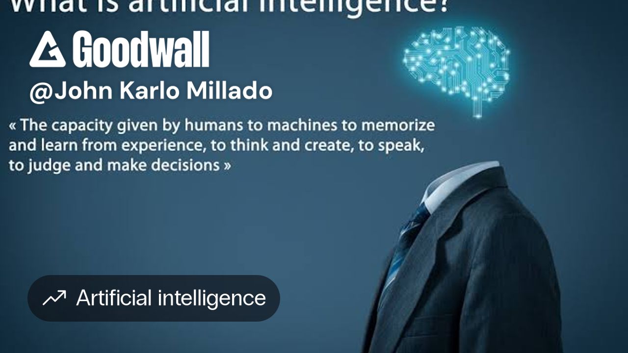 John Karlo Millado's post on Goodwall - What is the artificial ...