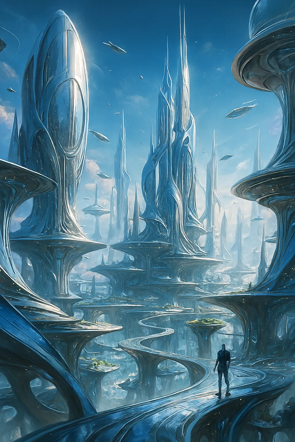 Ember Johnson's post on Goodwall - A sleek AI-powered city with flying ...