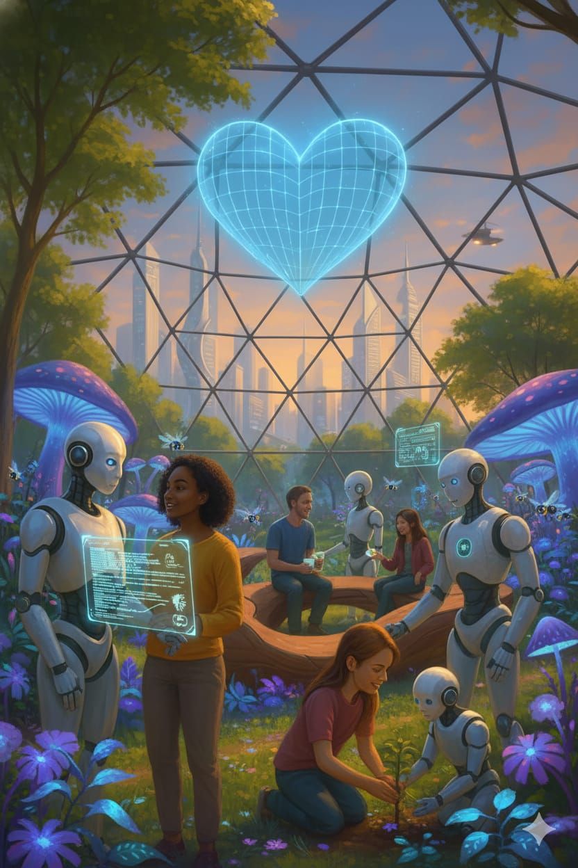 Bello Ado's post on Goodwall - This image shows a futuristic, peaceful ...