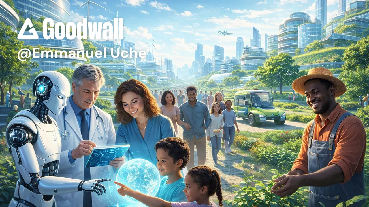 Humans In 2050 Emmanuel Uche's post on Goodwall - “A peaceful world in 2050 where ...